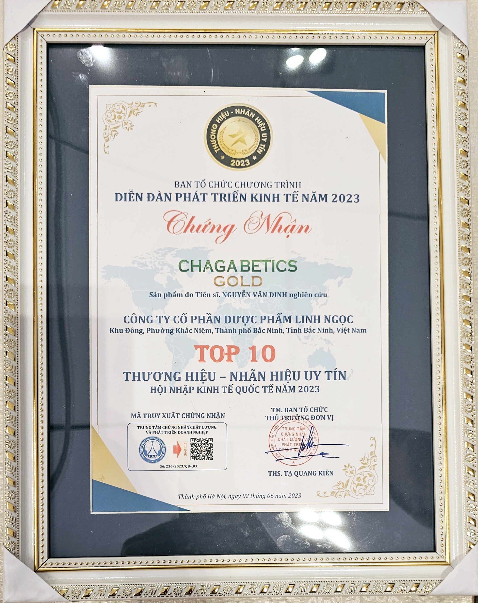 CHỨNG NHẬN TOP 10 THƯƠNG HIỆU- NHÃN HIỆU UY TÍN HỘI NHẬP KINH TẾ 2023
